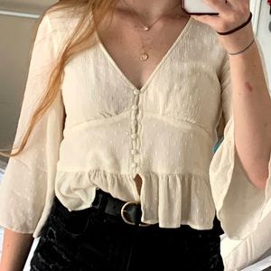 American Eagle Boho Cropped Blouse